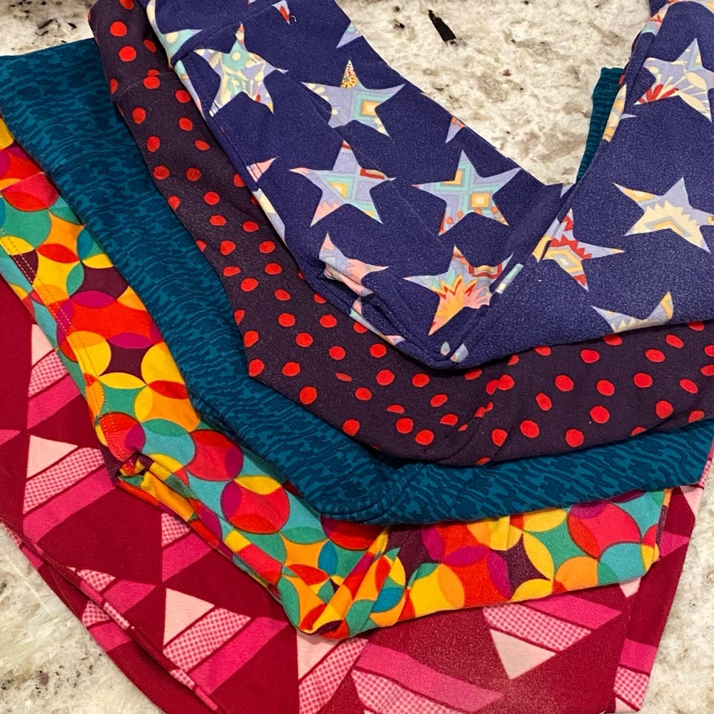 LLR kids leggings size S/M bold colors set of 5!